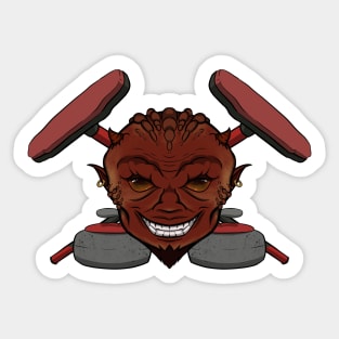 Curling Devil (No caption) Sticker